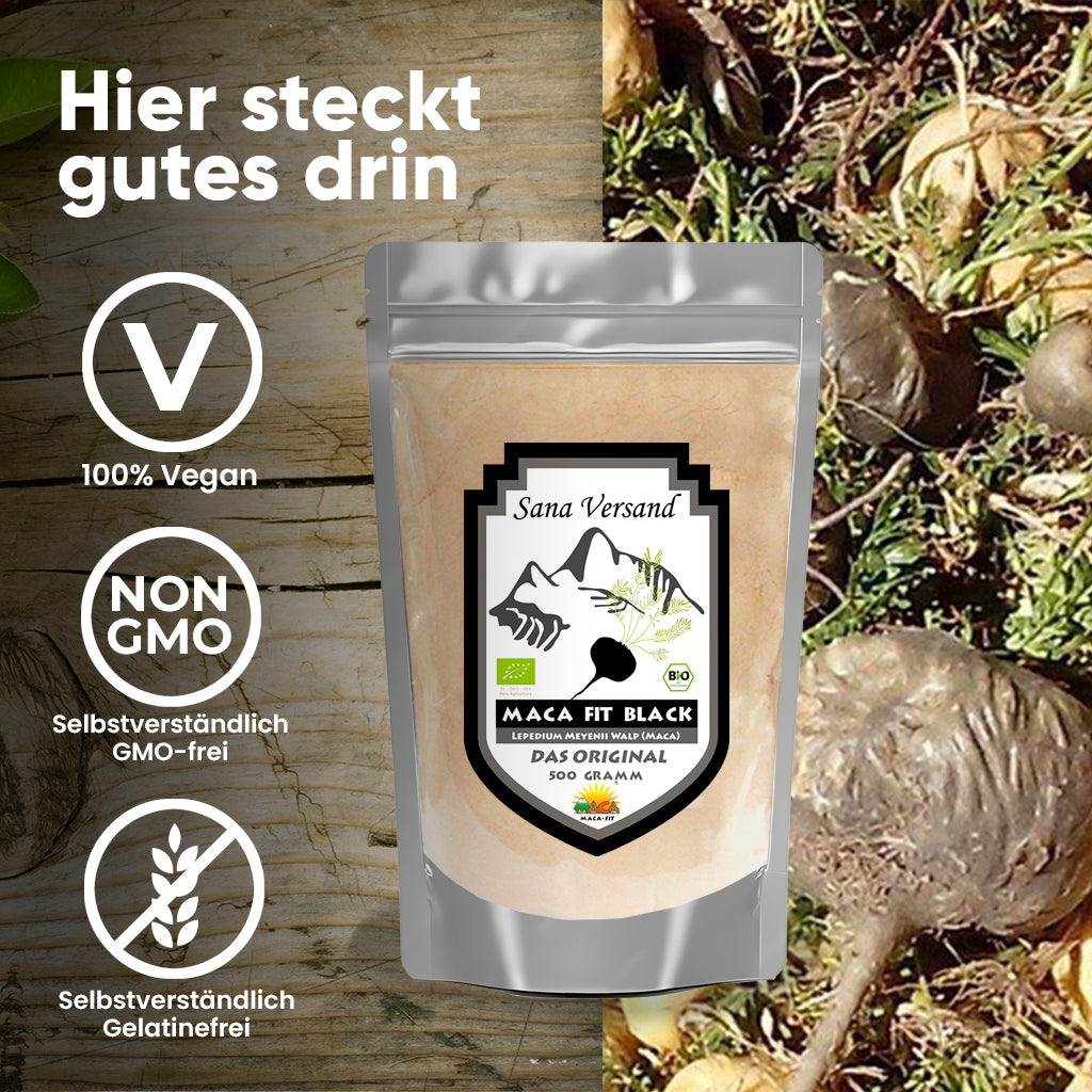 Schwarzes Maca Pulver 500g BIO