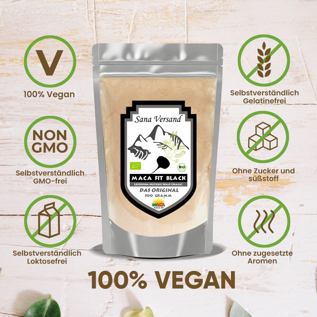 Schwarzes Maca Pulver 500g BIO