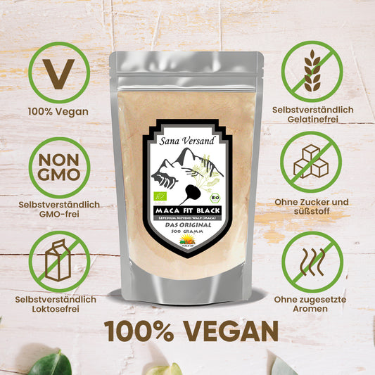 Schwarzes Maca Pulver 500g BIO